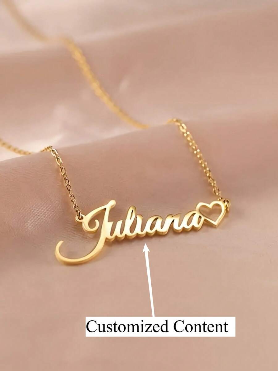 Personalized Name Necklace with Heart Pendant | Custom Cursive Name Jewelry, Gold or Silver